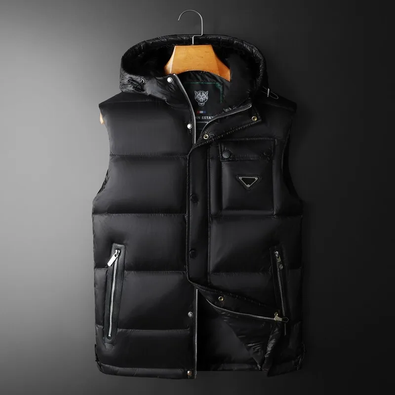Thiened White Du down Hooded Jaet Men's Casual Sle Winter New Faionable Vest Warm Youth Active Sle Pure Color
Thiened White Du down Hooded Jaet Men's Casual Sle Winter New Faionable Vest Warm Youth Active Sle Pure Color