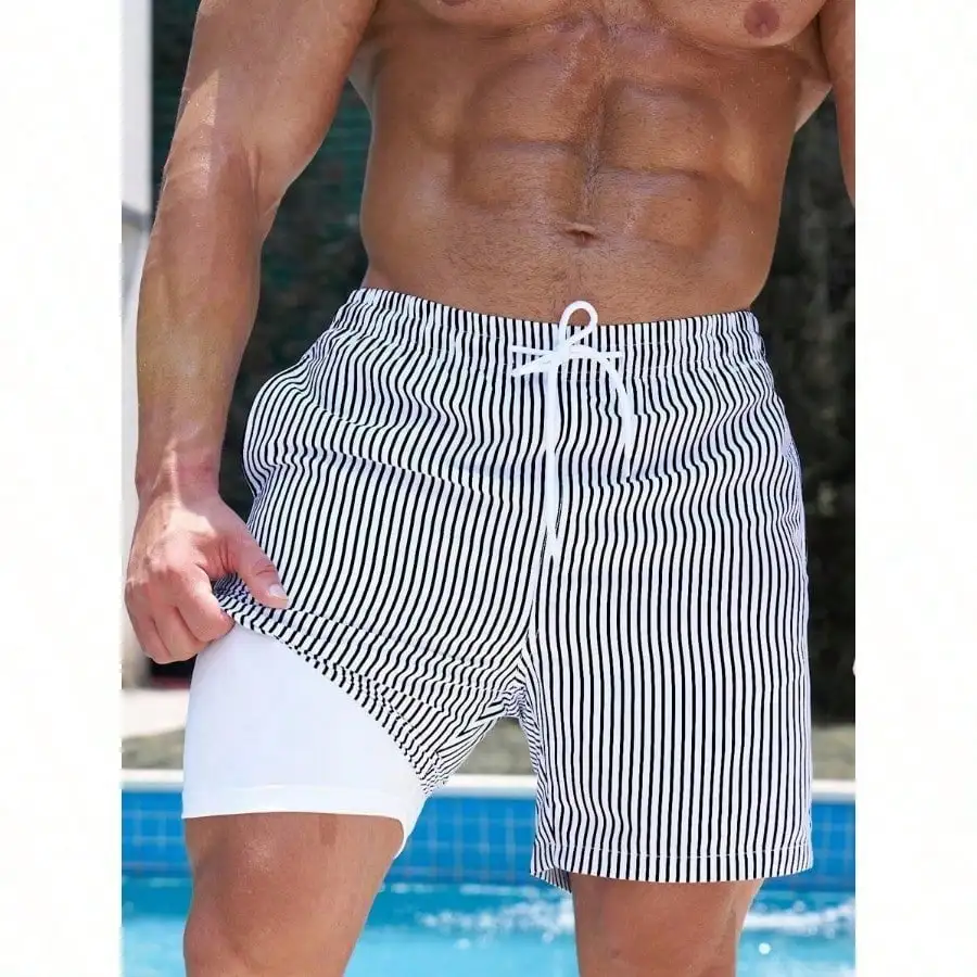 Palasendo Swim Trunks For Men Drawstring Waist Built-In Liner Lightweight 4-Way Stretch Stripes For Water Sports,Beach VacationBlue And White Fabric Non-Stretch Beach Shorts
Palasendo Swim Trunks For Men Drawstring Waist Built-In Liner Lightweight 4-Way Stretch Stripes For Water Sports,Beach VacationBlue And White Fabric Non-Stretch Beach Shorts