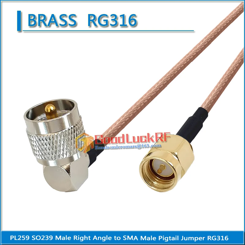 PL259 SO239 PL-259 SO-239 UHF Male Right Angle 90 Degree to SMA Male Plug Coaxial Pigtail Jumper RG316 extend Cable Low Loss
PL259 SO239 PL-259 SO-239 UHF Male Right Angle 90 Degree to SMA Male Plug Coaxial Pigtail Jumper RG316 extend Cable Low Loss