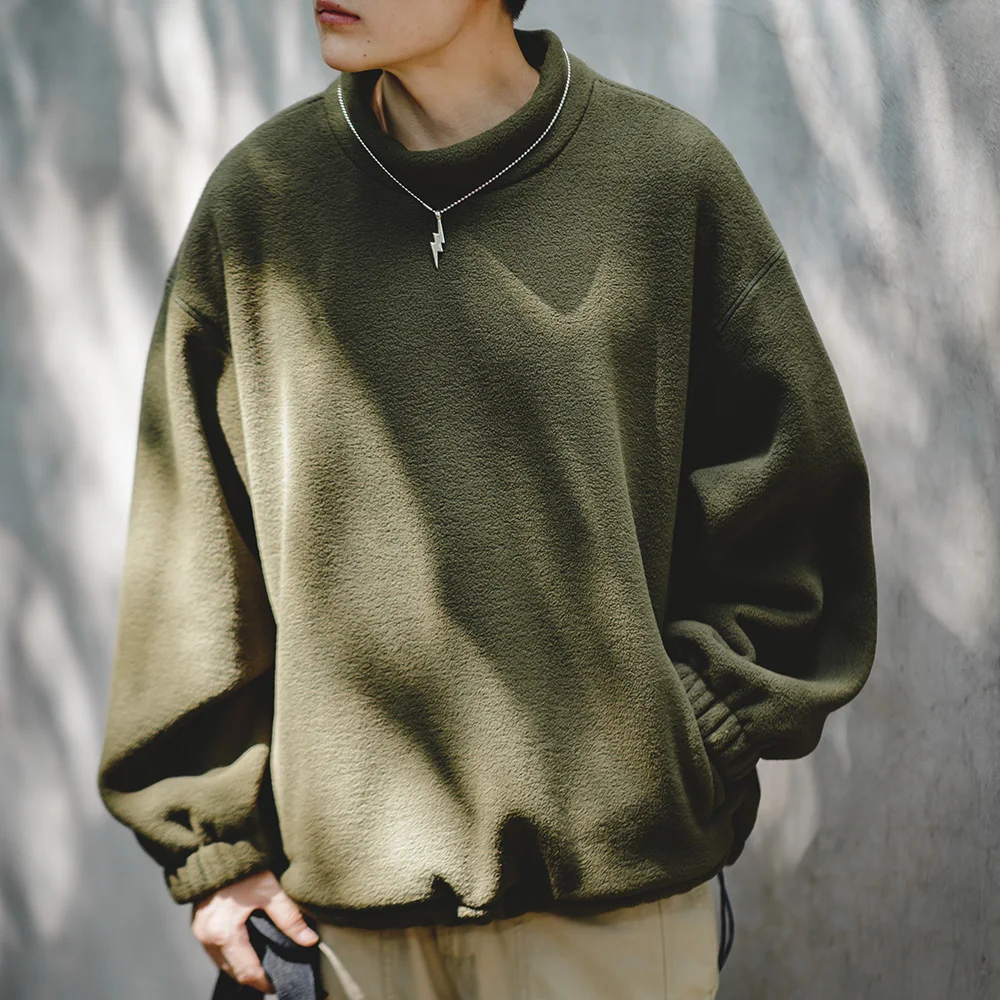 Maden Men's Casual Fleece Sweatshirt Stand-up Collar Windproof Pullover Wram Oversize Tops with Drawstring Hem for Fall Winter
Maden Men's Casual Fleece Sweatshirt Stand-up Collar Windproof Pullover Wram Oversize Tops with Drawstring Hem for Fall Winter