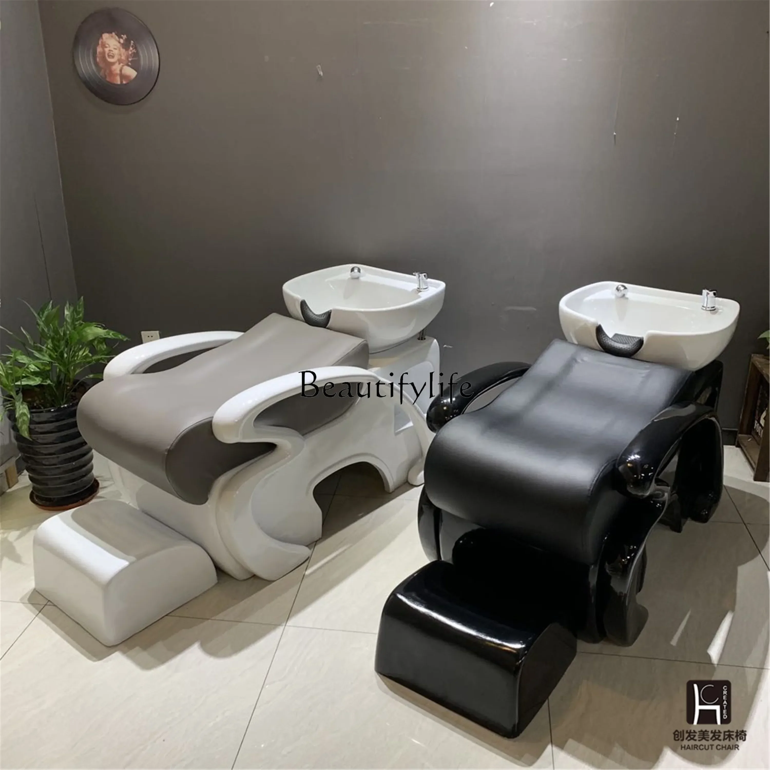 FG17Customized Barber Shop Shampoo Half Lying Flushing Bed Hairdressing Shampoo Ceramic Basin Simple and Light Luxury Style
FG17Customized Barber Shop Shampoo Half Lying Flushing Bed Hairdressing Shampoo Ceramic Basin Simple and Light Luxury Style