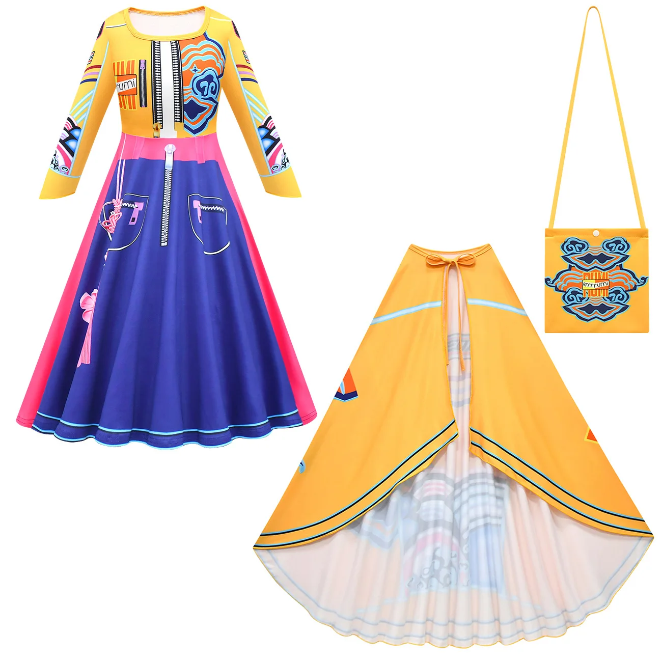 Demon Hunters Cosplay Costume Kpop Idol Rumi Dress with Cloak Girl Carnival Children's Day Performance Party Long Sleeve Dress
Demon Hunters Cosplay Costume Kpop Idol Rumi Dress with Cloak Girl Carnival Children's Day Performance Party Long Sleeve Dress