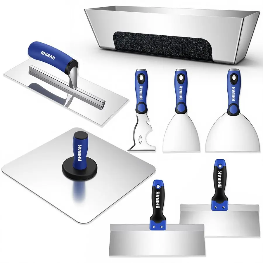Hand Tools Kit, Putty Knife Set with Aluminum Hawk, Mud Pan, Flat Finishing Trowel, MultiFuctional Paniter Scraper
Hand Tools Kit, Putty Knife Set with Aluminum Hawk, Mud Pan, Flat Finishing Trowel, MultiFuctional Paniter Scraper