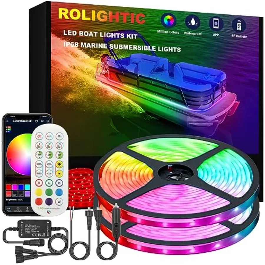 Marine Submersible Boat LED Strip Lights, IP68 Waterproof Underwater Boat RGB Lights, Boat Deck Light, Under Boat Light for Nig
Marine Submersible Boat LED Strip Lights, IP68 Waterproof Underwater Boat RGB Lights, Boat Deck Light, Under Boat Light for Nig