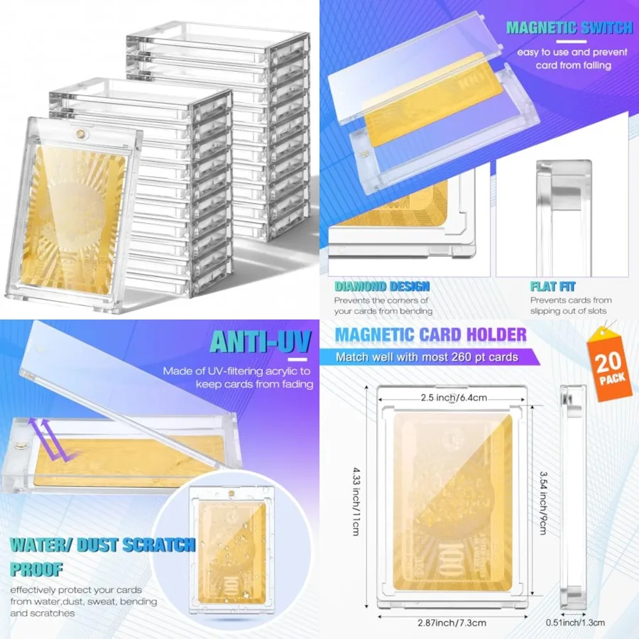 Pcs 2 Magnetic Card Holder, Holder Case Protectors Clear for Thick Baseball Football Hockey Cards
Pcs 2 Magnetic Card Holder, Holder Case Protectors Clear for Thick Baseball Football Hockey Cards
