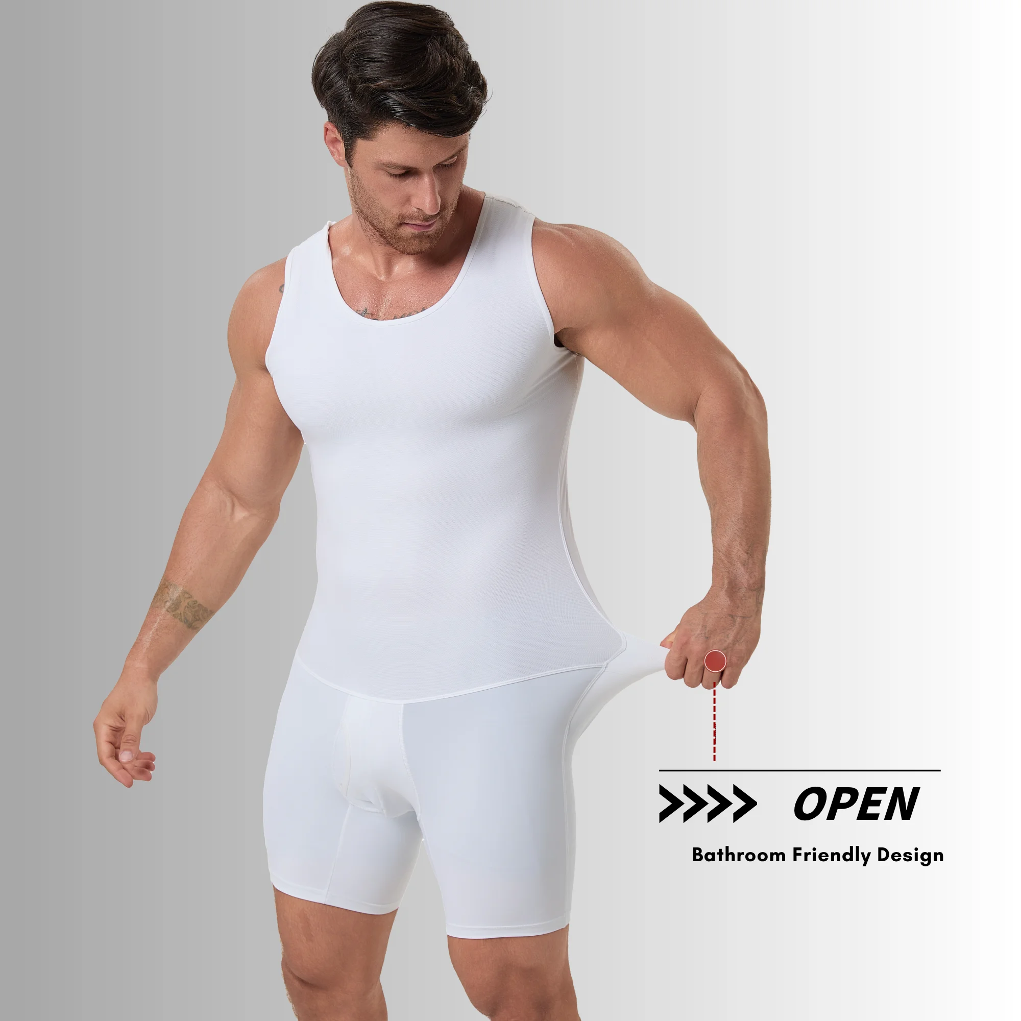 Men's Body Shaper Bodysuit Back Waist Opening Convenient Bathroom Use Tummy Control Thigh Shaping Compression Tops
Men's Body Shaper Bodysuit Back Waist Opening Convenient Bathroom Use Tummy Control Thigh Shaping Compression Tops