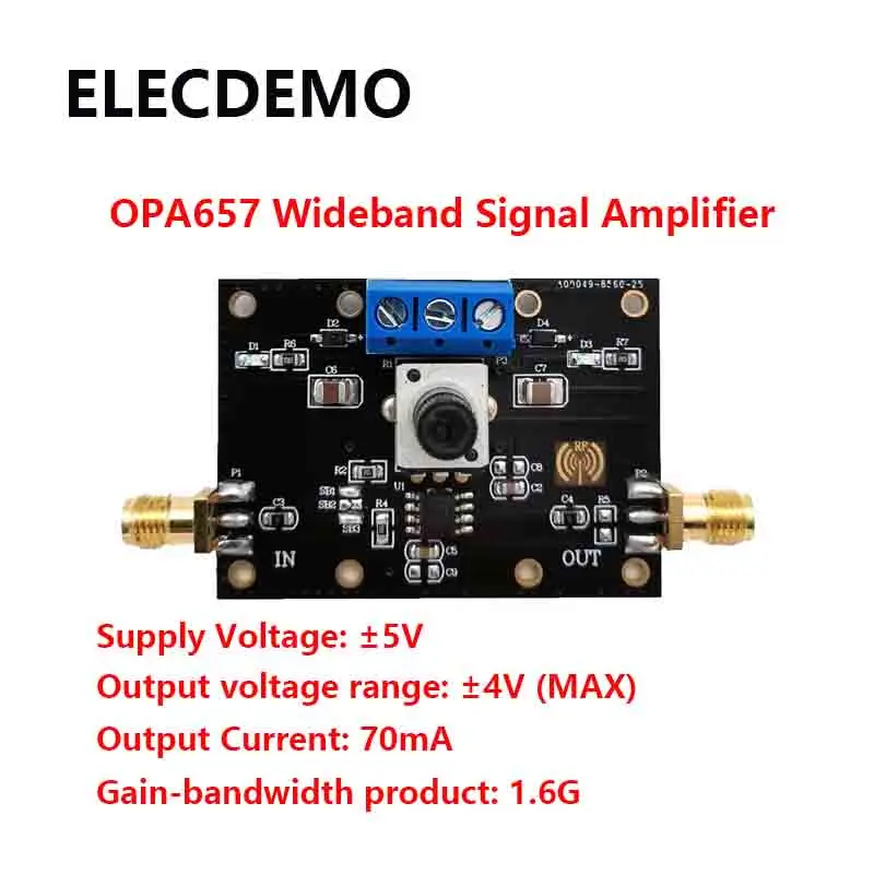 High Speed Wideband Operational Amplifier Module OPA657 Module Low Bias Current Low Noise 1.6GHz Bandwidth Lift
High Speed Wideband Operational Amplifier Module OPA657 Module Low Bias Current Low Noise 1.6GHz Bandwidth Lift