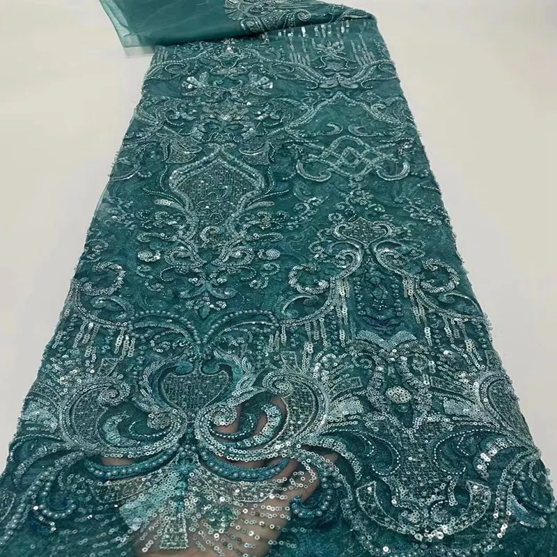 Wedding lace fabric top grade embroidered French mesh tulle with beads African Nigerian lace fabric TS1068
Wedding lace fabric top grade embroidered French mesh tulle with beads African Nigerian lace fabric TS1068