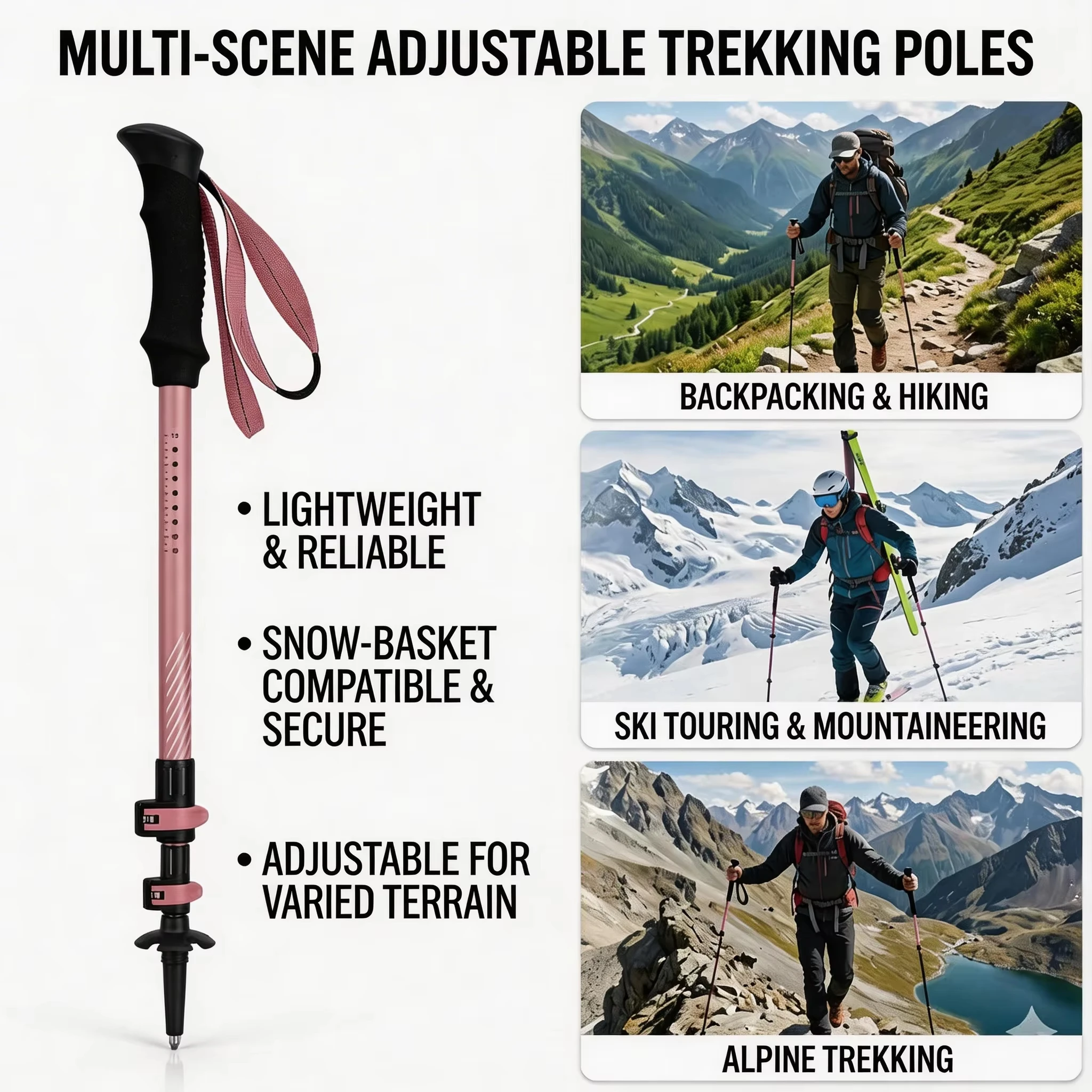 Ultra Light Carbon Fiber Welded Hiking Pole,3-section Adjustabletelescopic Carbon Fiberhiking Anti Slip Lightweight Single Piece
Ultra Light Carbon Fiber Welded Hiking Pole,3-section Adjustabletelescopic Carbon Fiberhiking Anti Slip Lightweight Single Piece