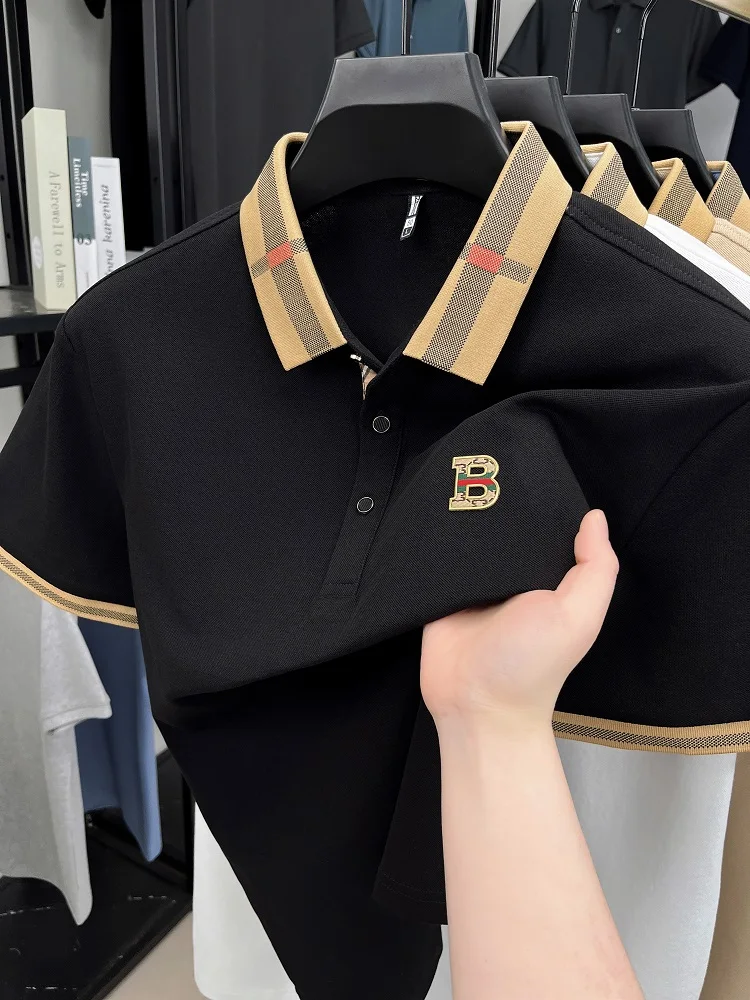 Luxury brand B-type letter embroidery short sleeve polo shirt men fashion casual color blocked lapel T-shirt summer trend top
Luxury brand B-type letter embroidery short sleeve polo shirt men fashion casual color blocked lapel T-shirt summer trend top