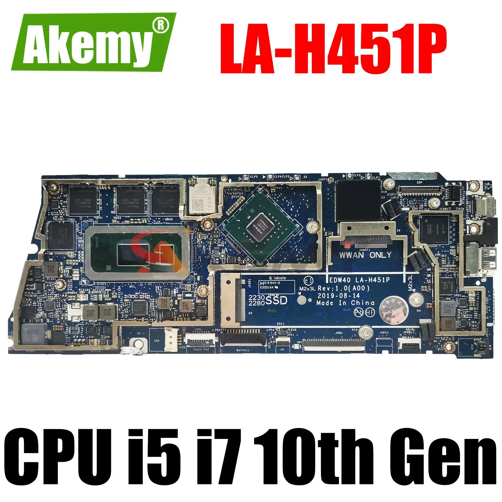 For DELL 7490 CN-0M8T87 0M8T87 M8T87 With SRGKW I7-10510U CPU Mainboard EDW40 LA-H451P Laptop Motherboard N17S-G2-A1 100%Working
For DELL 7490 CN-0M8T87 0M8T87 M8T87 With SRGKW I7-10510U CPU Mainboard EDW40 LA-H451P Laptop Motherboard N17S-G2-A1 100%Working