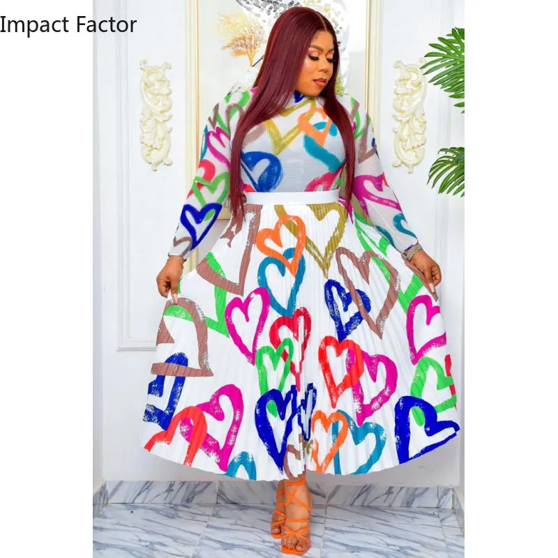 Pleated New Love Corn Pleated Long-sleeved T-shirt+Loose High-waisted Pleated Skirt Casual Party Two-piece Set Fall 2023
Pleated New Love Corn Pleated Long-sleeved T-shirt+Loose High-waisted Pleated Skirt Casual Party Two-piece Set Fall 2023