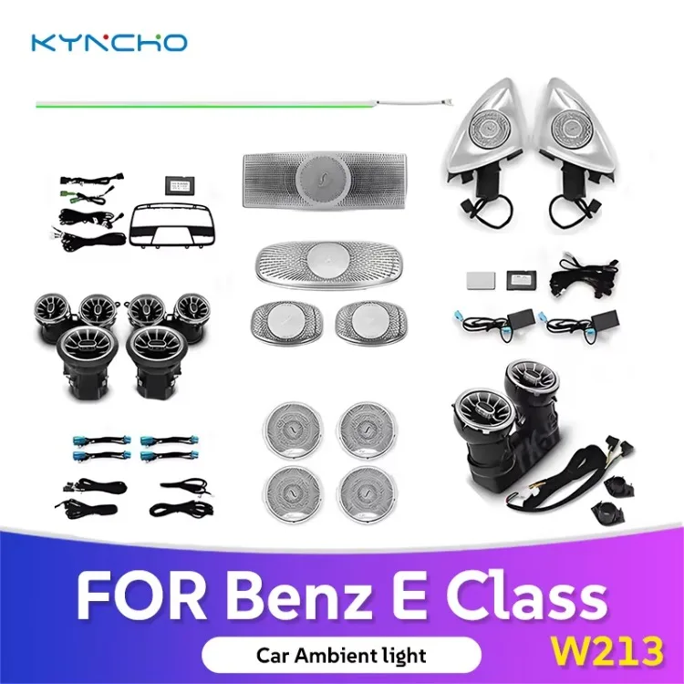 Для Mercedes-Benz E-класса W213: 64-цветная симфония подсветки салона, автомобильная атмосферная подсветка, интерьерное освещение.
Для Mercedes-Benz E-класса W213: 64-цветная симфония подсветки салона, автомобильная атмосферная подсветка, интерьерное освещение.