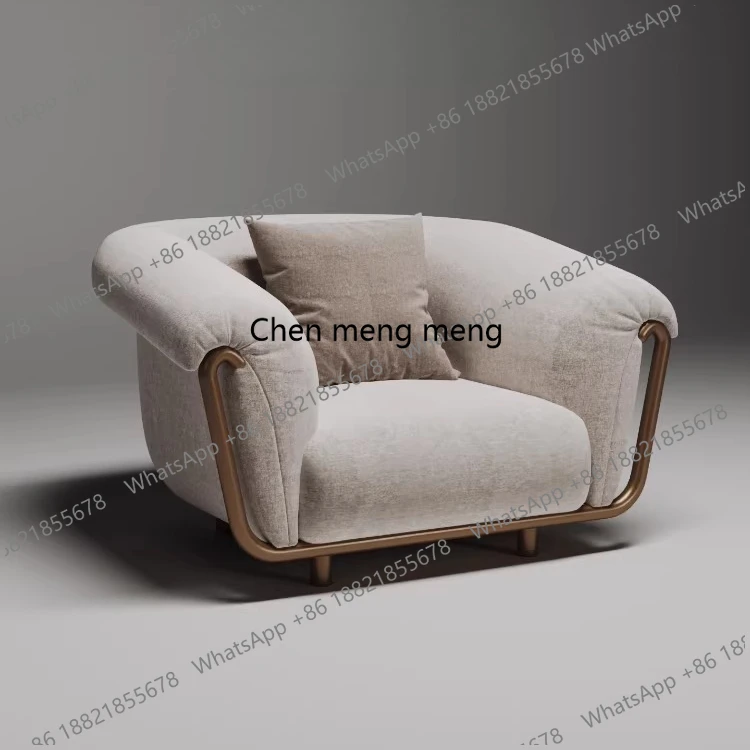 Single casual sofa, leather fabric designer, French light luxury, simple hardware, Italian
Single casual sofa, leather fabric designer, French light luxury, simple hardware, Italian