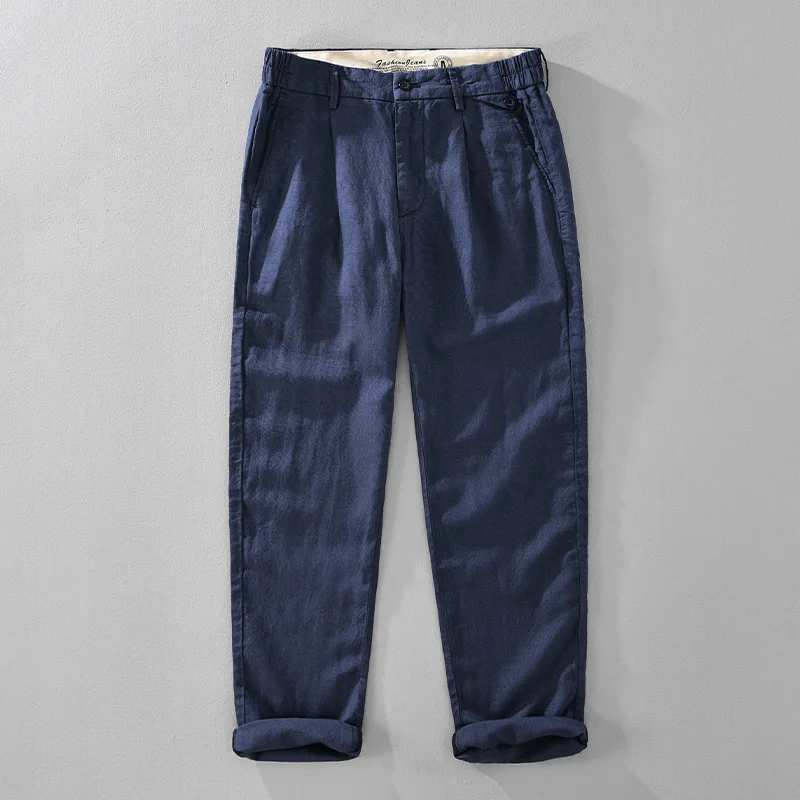 Casual Trousers Linen Color Woven Silk Hemp Material Cone ape Nine Points Men's Personali High-End Sensation Spring Summer
Casual Trousers Linen Color Woven Silk Hemp Material Cone ape Nine Points Men's Personali High-End Sensation Spring Summer