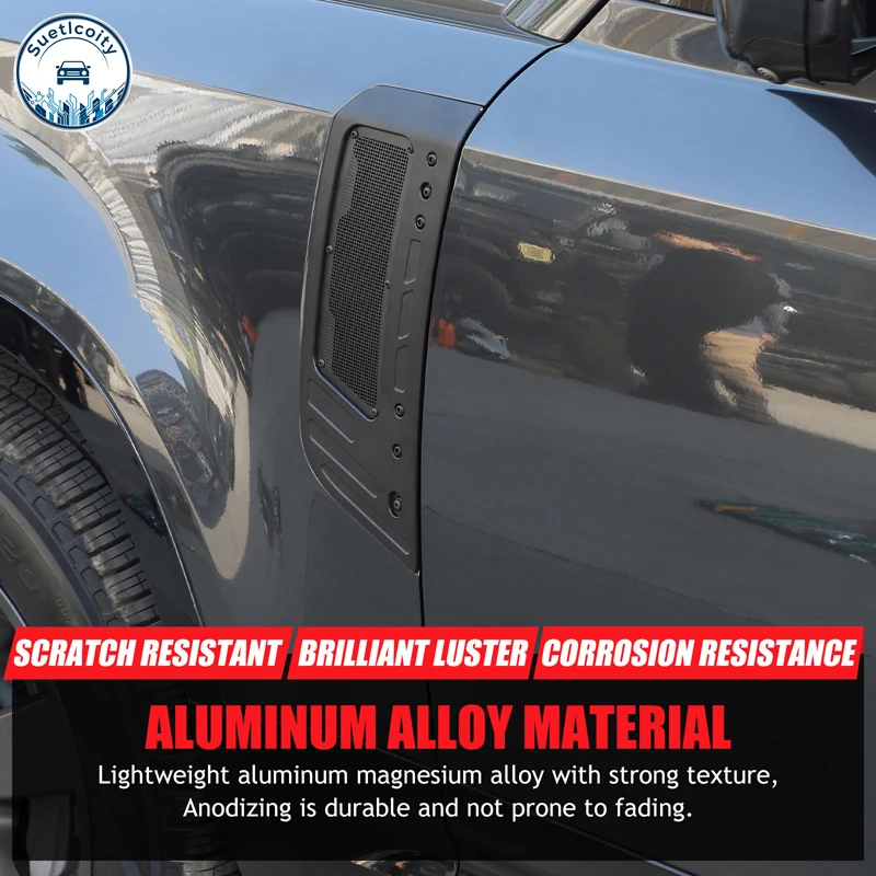 Aluminum alloy Black For Land Rover Defender 90 110 130 2020-2026 Car Fender Air Intake Insect Net Cover Exterior Accessories
Aluminum alloy Black For Land Rover Defender 90 110 130 2020-2026 Car Fender Air Intake Insect Net Cover Exterior Accessories