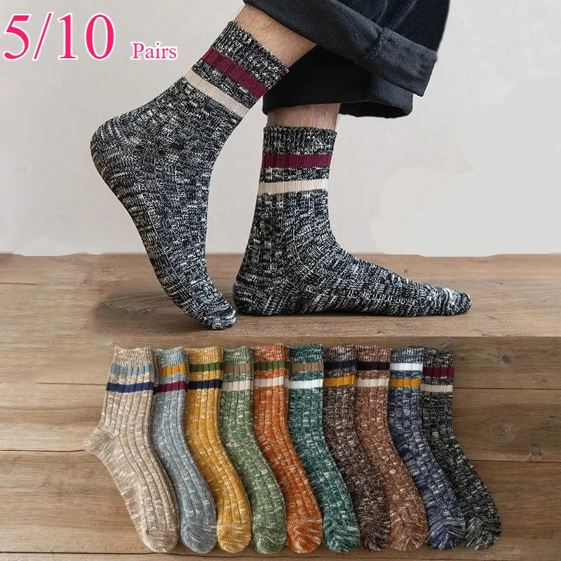 Men's Women Autumn Winter Retro Stripe Thick Mid Tube Socks Warmth Comfort Fashion Ethnic Style Sports Casual Men Sock 5/10 Pair
Men's Women Autumn Winter Retro Stripe Thick Mid Tube Socks Warmth Comfort Fashion Ethnic Style Sports Casual Men Sock 5/10 Pair