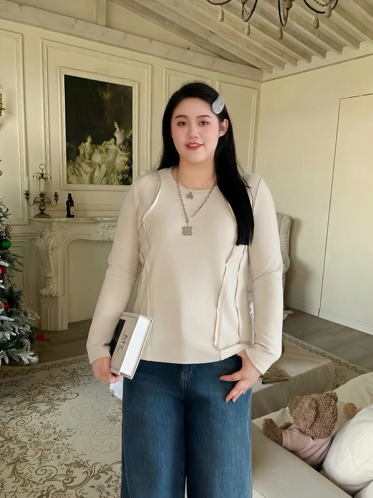 Casual round Neck Splice Design Versatile Top for plus Size Women Fashionable Layering Shirt Commute Style Polyester Blend
Casual round Neck Splice Design Versatile Top for plus Size Women Fashionable Layering Shirt Commute Style Polyester Blend