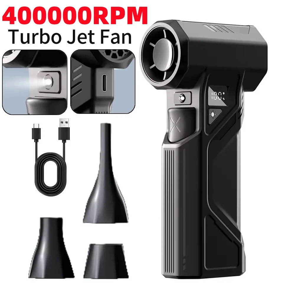 Mini Powerful Air Blower 400000RPM 50m/s Brushless Motor Portable Turbo Jet Fan Electric Air Duster Car Leaves Snow Blower Tools
Mini Powerful Air Blower 400000RPM 50m/s Brushless Motor Portable Turbo Jet Fan Electric Air Duster Car Leaves Snow Blower Tools