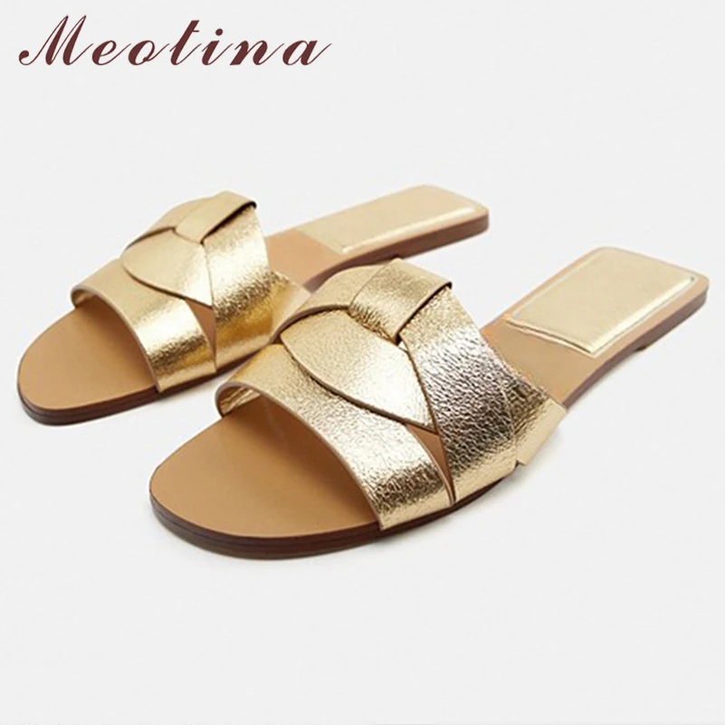 Meotina Women Genuine Leather Slides Round Toe Concise Sandals Casual Slippers Ladies Fashion Shoes Spring Summer Leopard 43
Meotina Women Genuine Leather Slides Round Toe Concise Sandals Casual Slippers Ladies Fashion Shoes Spring Summer Leopard 43
