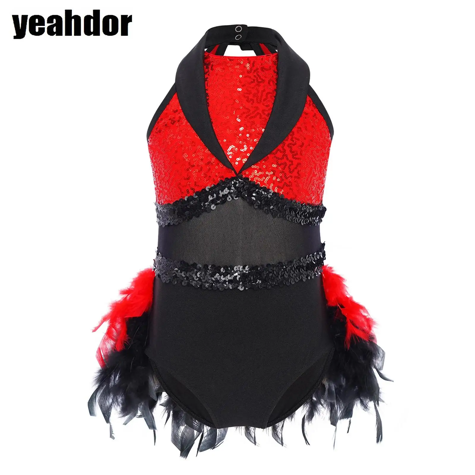 Girls Ballet Dance Leotard Figure Skating Gymnastics Jazz Dance Dress Sleeveless Sheer Mesh Sequin Feather Tutu Skirted Bodysuit
Girls Ballet Dance Leotard Figure Skating Gymnastics Jazz Dance Dress Sleeveless Sheer Mesh Sequin Feather Tutu Skirted Bodysuit