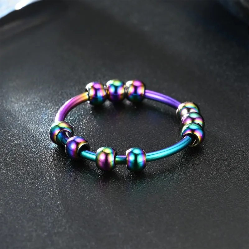 Huajie Unisex's Relieve Anxiety Rotating Bead Design Funny Rings for Women Men Couple Stress Relief Ring Jewelry Tide
Huajie Unisex's Relieve Anxiety Rotating Bead Design Funny Rings for Women Men Couple Stress Relief Ring Jewelry Tide