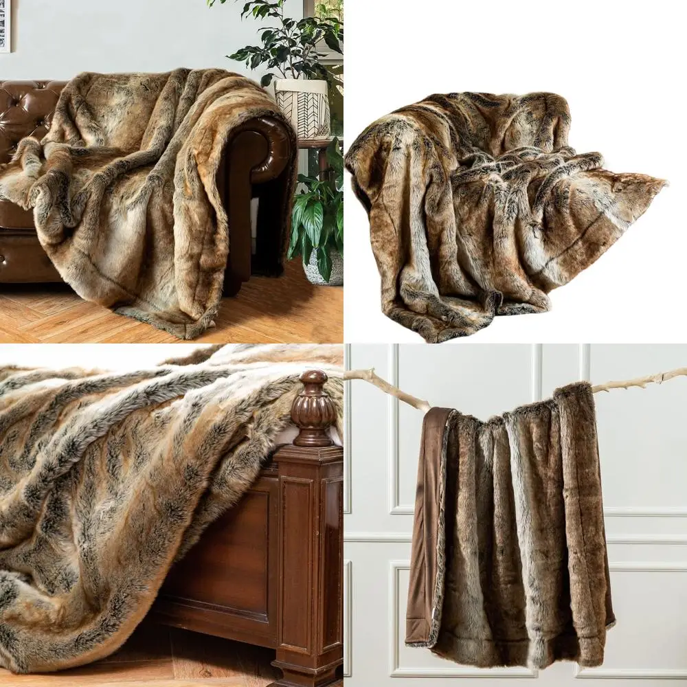 Elegant Brown Faux Fur Throw Blanket, Plush & Warm, Reversible to Velvet, 50x60
Elegant Brown Faux Fur Throw Blanket, Plush & Warm, Reversible to Velvet, 50x60