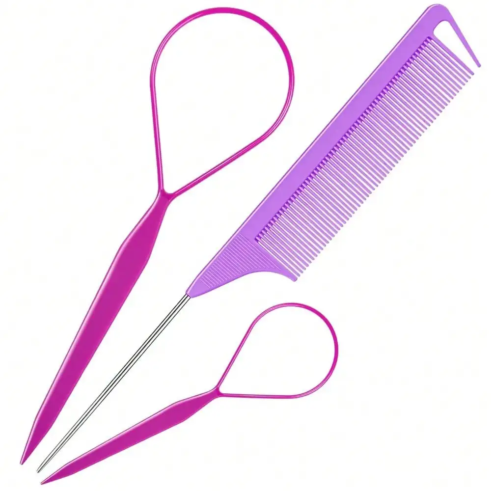 3packs Hair Loop Tool Set With 2PCS French Braid Tool Loop 1 Pc Rat Tail Comb Metal Pin Tail Braiding Comb For Hair Styling, Purple, Hair Tools, Hair Items, Travel Essential, Travel, Barber, Hairstylist, Barber Accessories, Valentine's Day, Hair Supplies,
3packs Hair Loop Tool Set With 2PCS French Braid Tool Loop 1 Pc Rat Tail Comb Metal Pin Tail Braiding Comb For Hair Styling, Purple, Hair Tools, Hair Items, Travel Essential, Travel, Barber, Hairstylist, Barber Accessories, Valentine's Day, Hair Supplies,