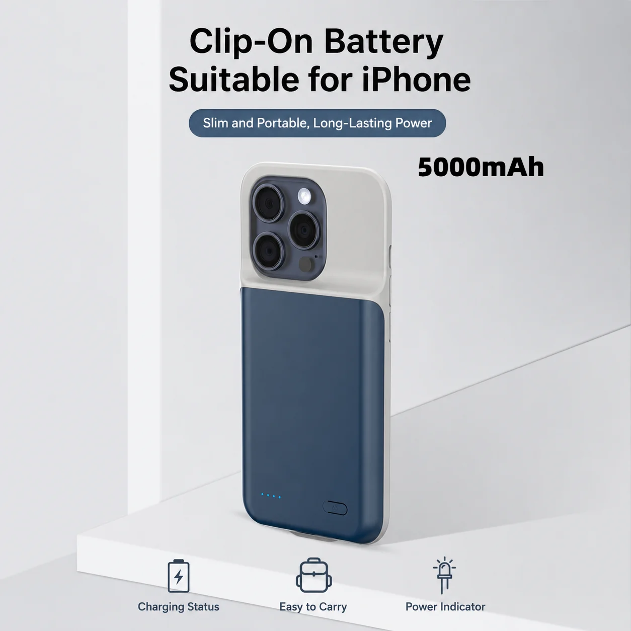 5000mAh Battery Case for Iphone 17 17Air 17Pro 17ProMax Portable Ultra-thin Wireless Power Bank Charger for IPhone 17 Series
5000mAh Battery Case for Iphone 17 17Air 17Pro 17ProMax Portable Ultra-thin Wireless Power Bank Charger for IPhone 17 Series