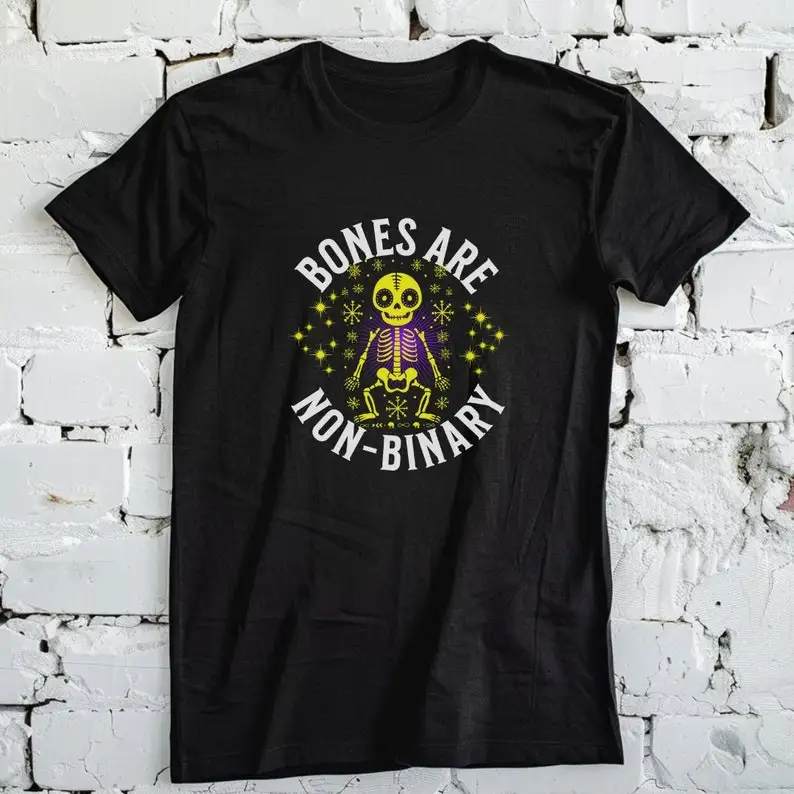 Non-Binary Pride Shirt, Bones are non-binary, Non binary Pride flag colors, Enby t-shirt, Pride clothing, gift for non-binary
Non-Binary Pride Shirt, Bones are non-binary, Non binary Pride flag colors, Enby t-shirt, Pride clothing, gift for non-binary