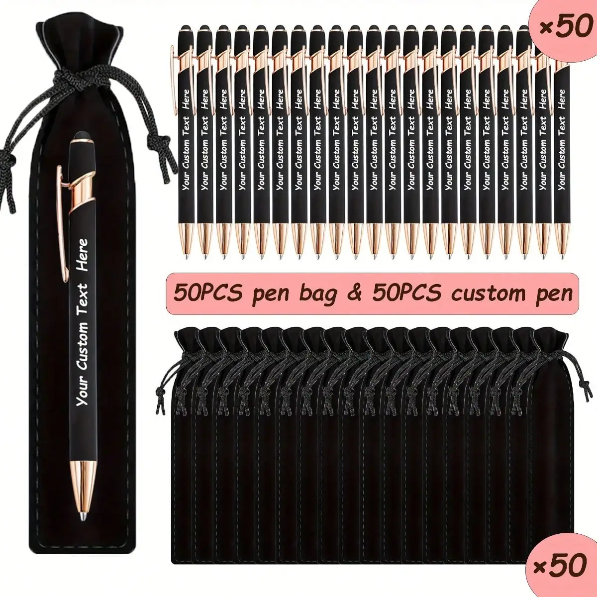 50pcs Luxury Soft Touch Ballpoint Pens with Pencil Case, Customized Personalized Writing Tools
50pcs Luxury Soft Touch Ballpoint Pens with Pencil Case, Customized Personalized Writing Tools