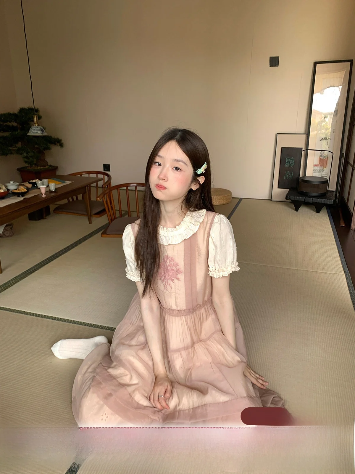 Sweet Style Long Sleeve Embroidered Dress Women's Fairy Cloak Skirt Leaf Detail Daily Wear Spring Collection
Sweet Style Long Sleeve Embroidered Dress Women's Fairy Cloak Skirt Leaf Detail Daily Wear Spring Collection