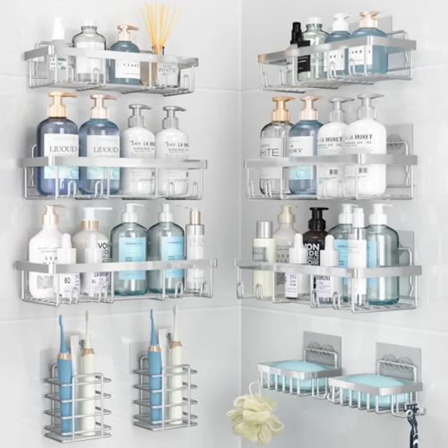 10 Pack Shower Caddy Organizer Rack Shelf for Inside Shower Self Adhesive Wall Storage Basket Rustproof Stainless Steel Shampoo
10 Pack Shower Caddy Organizer Rack Shelf for Inside Shower Self Adhesive Wall Storage Basket Rustproof Stainless Steel Shampoo