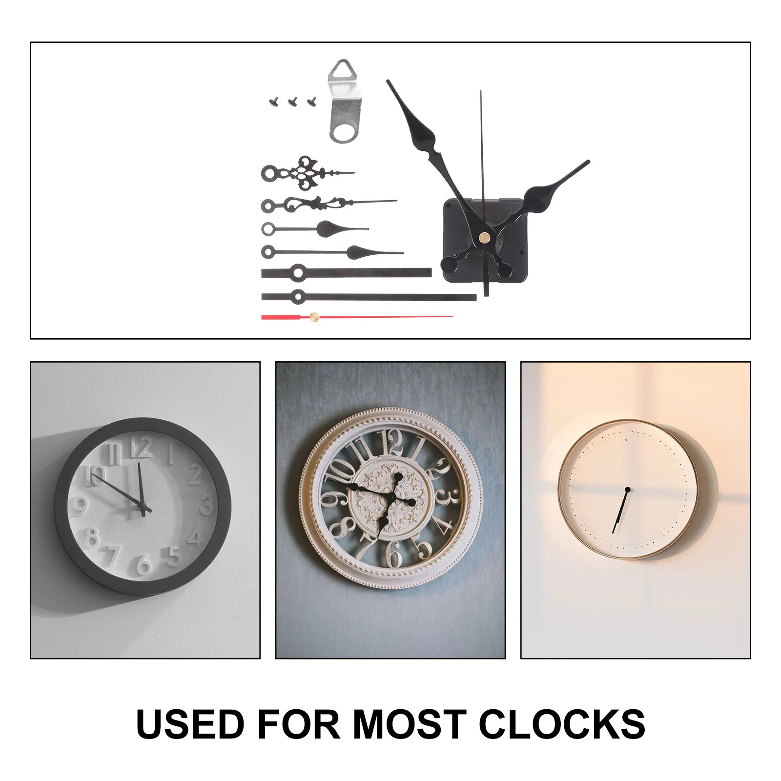 4Sets Clock Movement Replacement Kit Classic Color DIY Clock Hands Repair Parts for Wall Clocks Home Office Library 
4Sets Clock Movement Replacement Kit Classic Color DIY Clock Hands Repair Parts for Wall Clocks Home Office Library