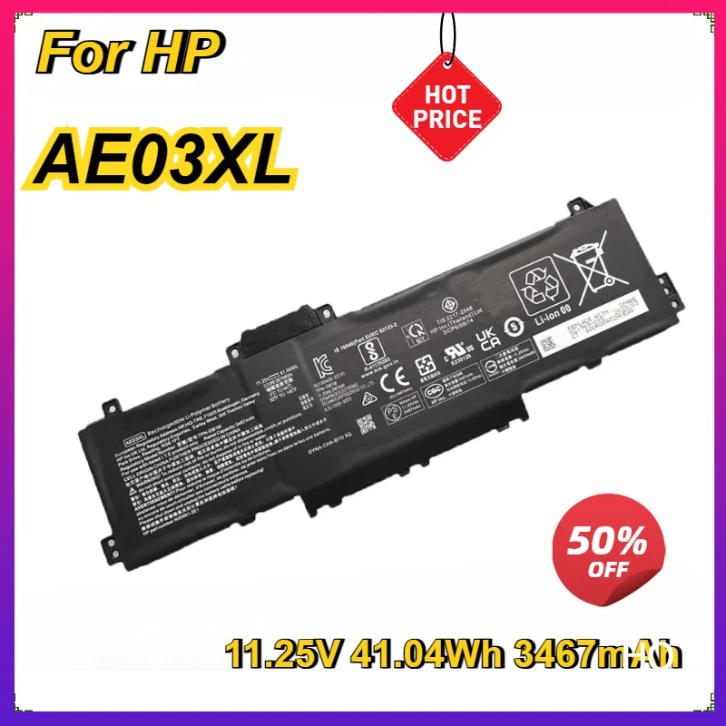 Новый аккумулятор для ноутбука AE03XL для HP 240 G10 14-EE 15-FC HSTNN-AB1B HSTNN-OB3E 11,25 В 41,04 Втч 3467 мАч
Новый аккумулятор для ноутбука AE03XL для HP 240 G10 14-EE 15-FC HSTNN-AB1B HSTNN-OB3E 11,25 В 41,04 Втч 3467 мАч