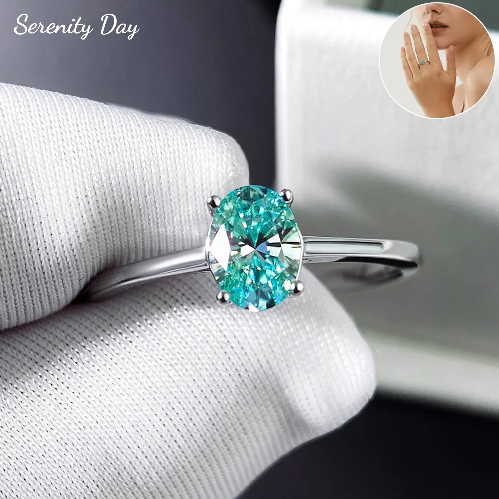 Serenity 1ct Oval Cut Paraiba Green Moissanite Rings for Women 100% 925 Sterling Silver Plated 18K Lab Diamond Rings Jewelry GRA
Serenity 1ct Oval Cut Paraiba Green Moissanite Rings for Women 100% 925 Sterling Silver Plated 18K Lab Diamond Rings Jewelry GRA