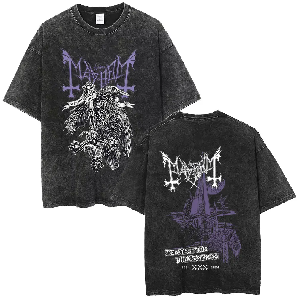 Washed Vintage Rock Band Mayhem De Mysteriis Dom Sathanas Graphic T-shirt Men Women Retro Death Black Metal Gothic Punk T Shirts
Washed Vintage Rock Band Mayhem De Mysteriis Dom Sathanas Graphic T-shirt Men Women Retro Death Black Metal Gothic Punk T Shirts