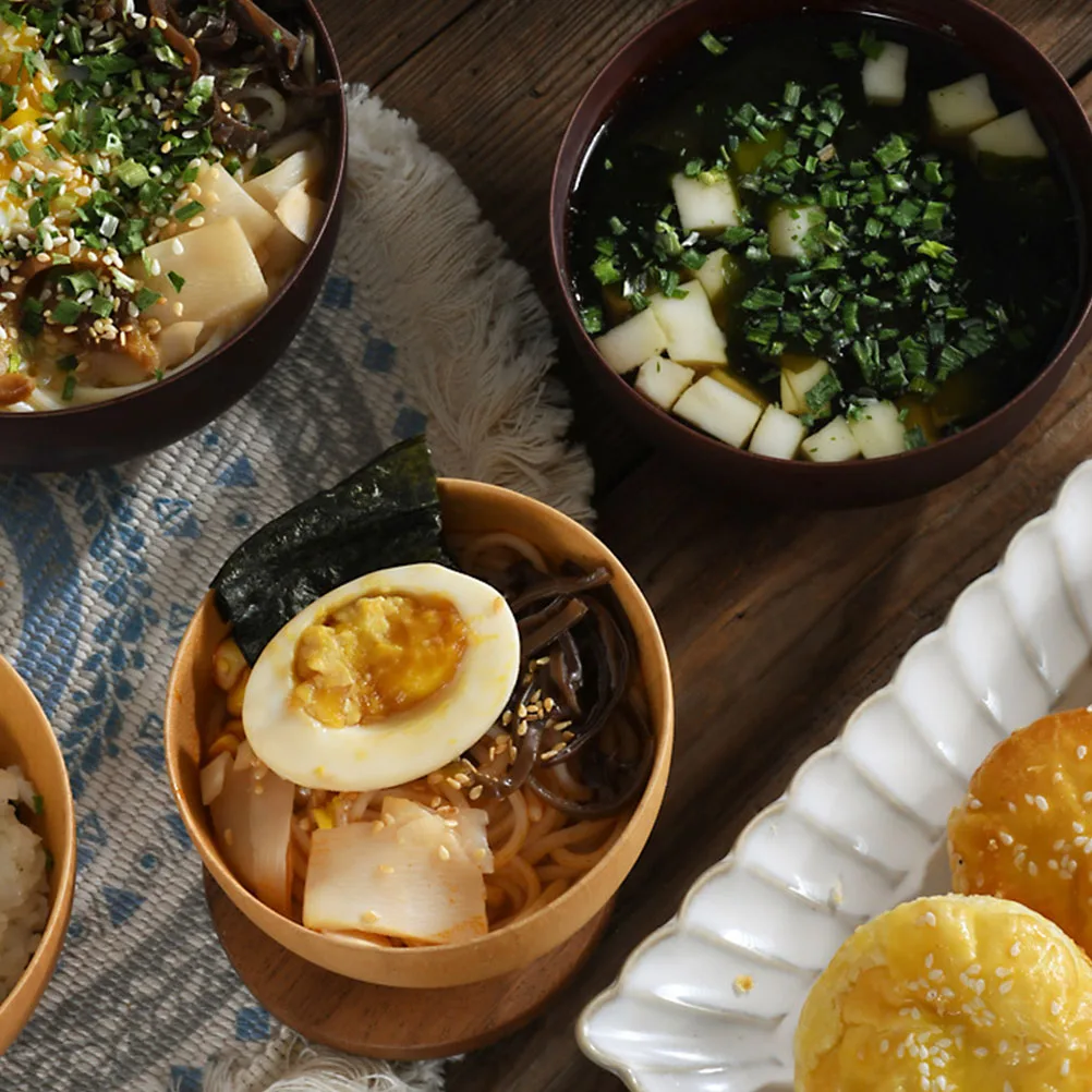 Ramen Bowl Solid Wood Tableware Material Soup Noodle Container Hand Polished Round Corners Food Serving Bowls Kitchen
Ramen Bowl Solid Wood Tableware Material Soup Noodle Container Hand Polished Round Corners Food Serving Bowls Kitchen