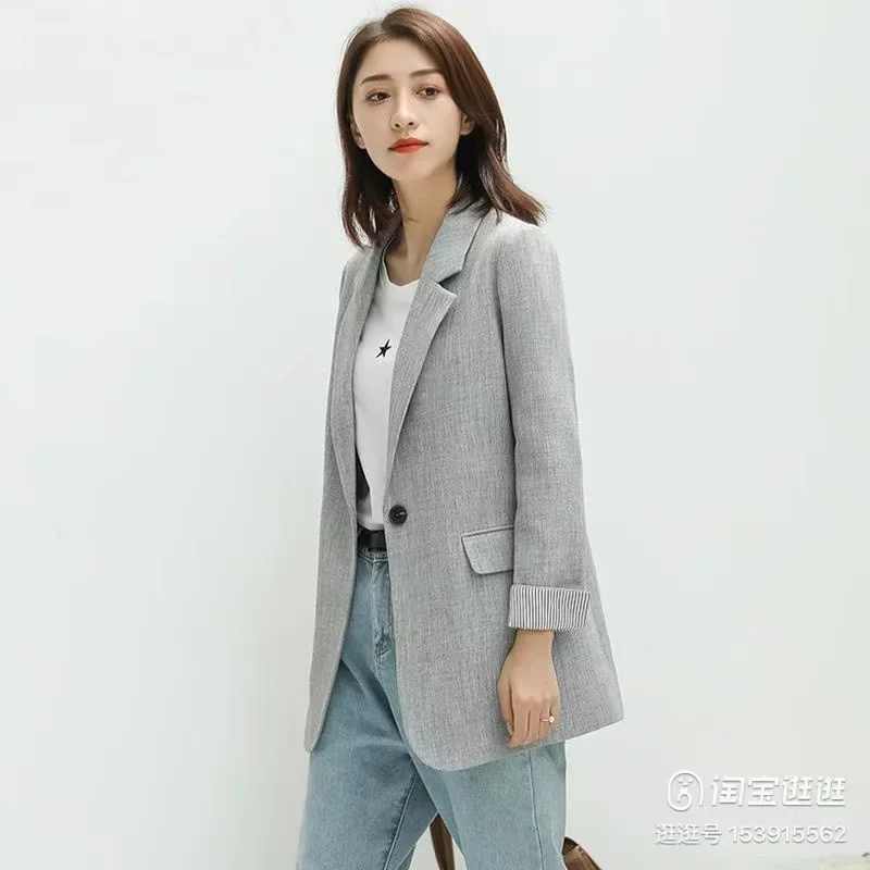 Pop Korean Version Of Casual Suit Jacket Women's Spring And Autumn Fashion Simple Temperament Suit Top Office Suit Women's Top N
Pop Korean Version Of Casual Suit Jacket Women's Spring And Autumn Fashion Simple Temperament Suit Top Office Suit Women's Top N