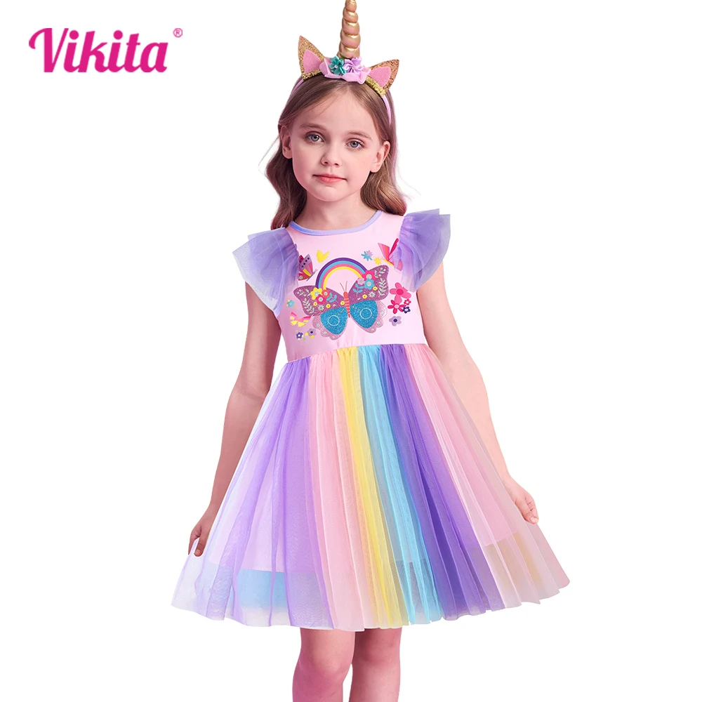 VIKITA Kids Butterfly Flower Print Flare Sleeve Dress Kids Pink Summer Party Vacation Beach Princess Dresses for Kids Clothing
VIKITA Kids Butterfly Flower Print Flare Sleeve Dress Kids Pink Summer Party Vacation Beach Princess Dresses for Kids Clothing