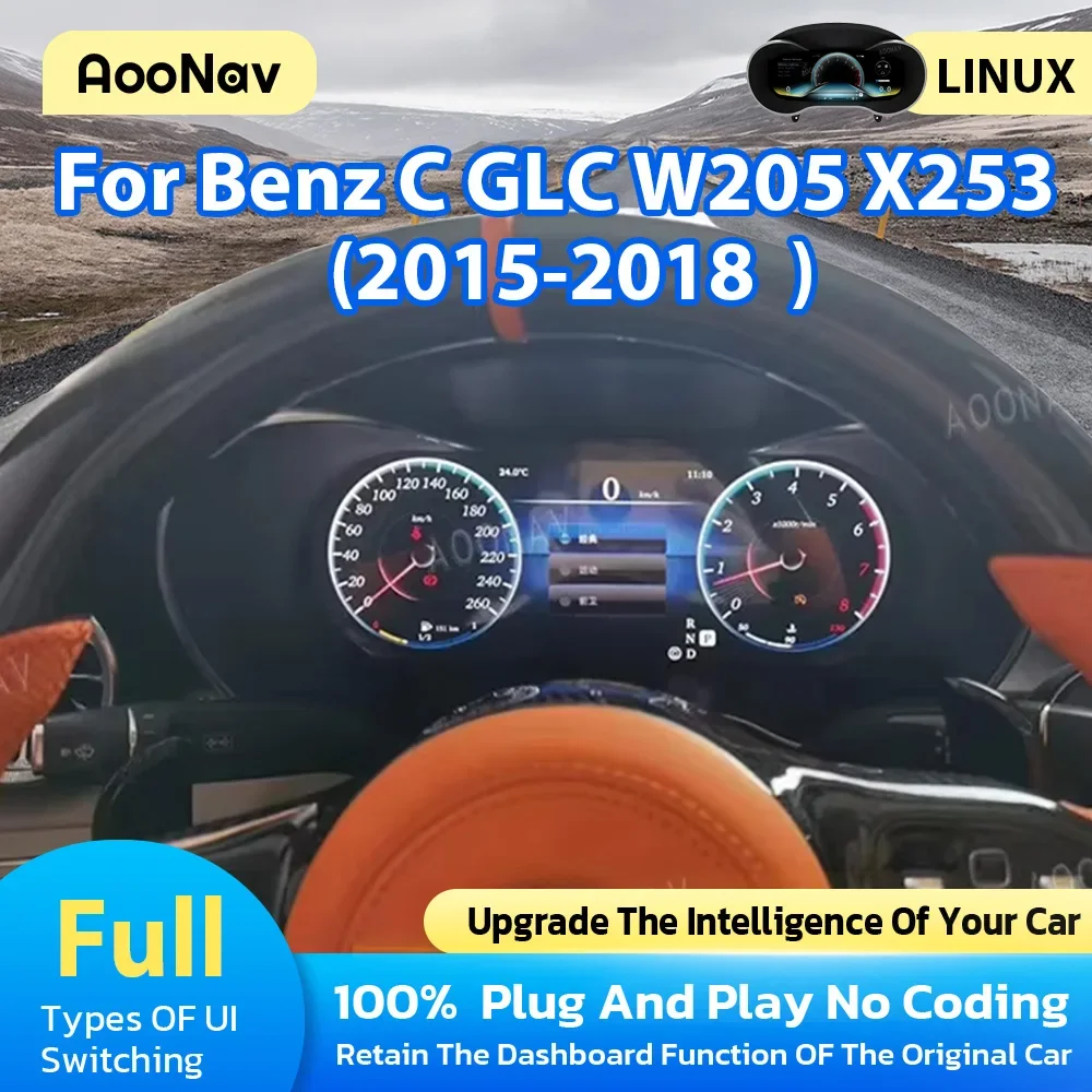 Автомобильный цифровой кластер с ЖК-дисплеем 12,3 дюйма для Mercedes Benz C GLC W205 X253 2015-2018, стерео ЖК-стерео виртуальные спидометры, приборная панель
Автомобильный цифровой кластер с ЖК-дисплеем 12,3 дюйма для Mercedes Benz C GLC W205 X253 2015-2018, стерео ЖК-стерео виртуальные спидометры, приборная панель
