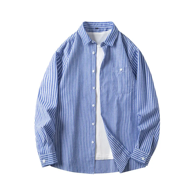 Spring New Men's Casual Fashion Trend Striped Shirt Long Sleeve Large Size Loose Long Sleeve
Spring New Men's Casual Fashion Trend Striped Shirt Long Sleeve Large Size Loose Long Sleeve