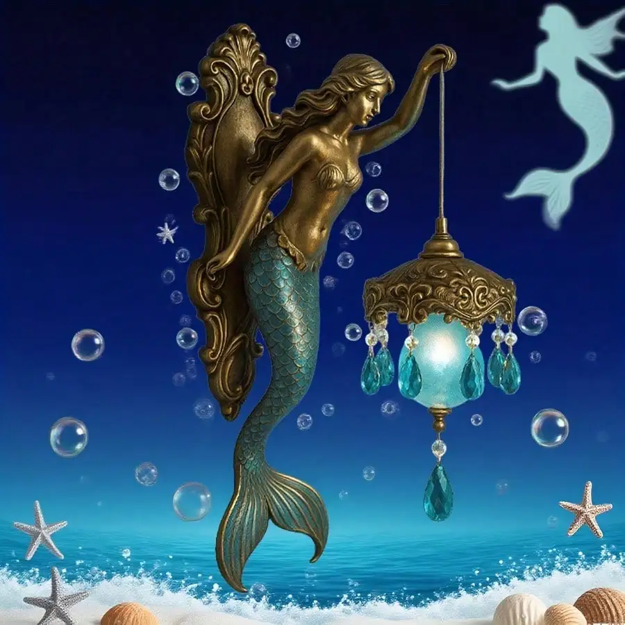 9.84-Inch Vintage Mermaid & Fairy Wall Lamp, soft glow night light for bedroom, hotel and restaurant. Batteries not included, great Christmas gift.
9.84-Inch Vintage Mermaid & Fairy Wall Lamp, soft glow night light for bedroom, hotel and restaurant. Batteries not included, great Christmas gift.
