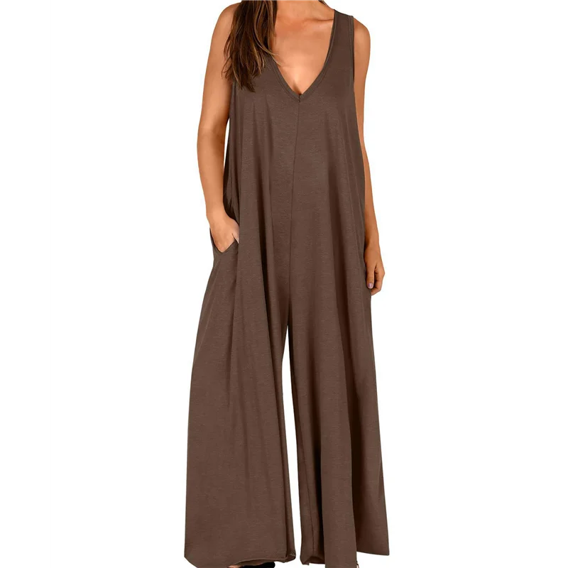 A18P-женские повседневные летние свободные комбинезоны без рукавов с V-образным вырезом, широкие длинные комбинезоны, мешковатый джемпер с карманами
A18P-женские повседневные летние свободные комбинезоны без рукавов с V-образным вырезом, широкие длинные комбинезоны, мешковатый джемпер с карманами