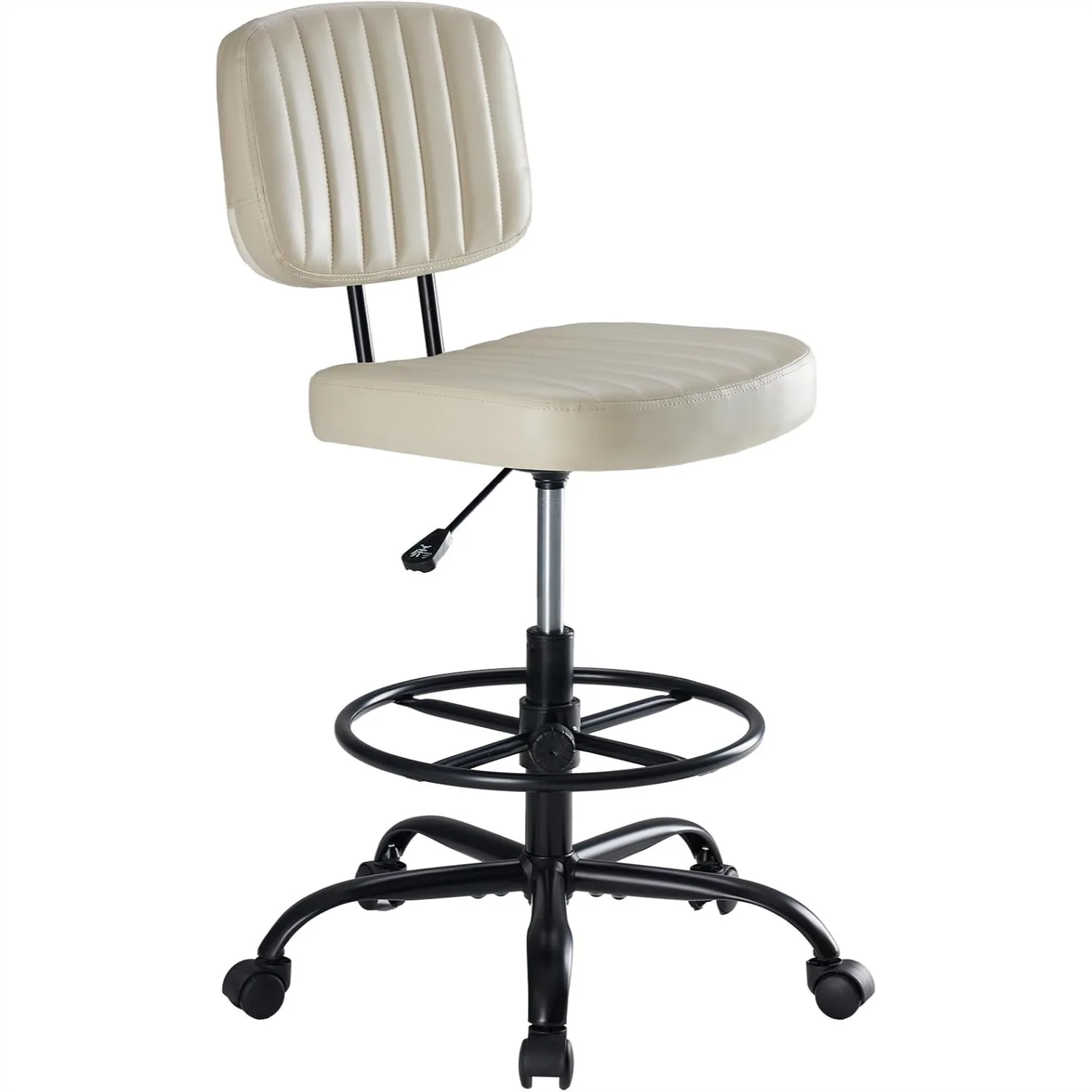 Ergonomic Armless Drafting Chair with Adjustable Footrest Ring, Low Back PU Leather Swivel Stool for Standing Desk, Studio, Lab
Ergonomic Armless Drafting Chair with Adjustable Footrest Ring, Low Back PU Leather Swivel Stool for Standing Desk, Studio, Lab