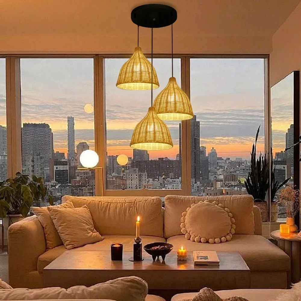 Modern Natural Materials Rattan Lamp Basket Light Fixture Home Decor Chandelier Pendant Lights for Farmhouse
Modern Natural Materials Rattan Lamp Basket Light Fixture Home Decor Chandelier Pendant Lights for Farmhouse