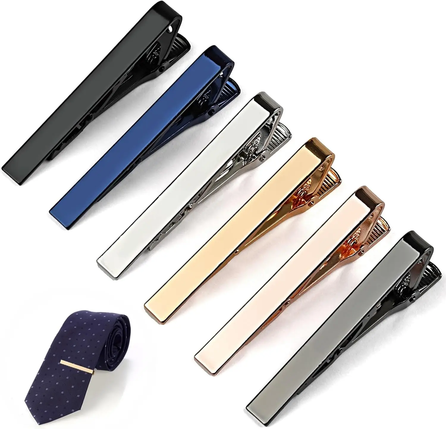 6 Tie Clips for Men, Classic Shiny Tie Bar Set, Ideal for Business Wedding Gifts
6 Tie Clips for Men, Classic Shiny Tie Bar Set, Ideal for Business Wedding Gifts