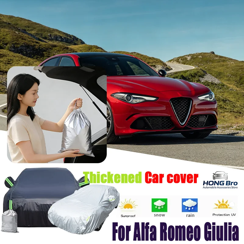 For Alfa Romeo Giulia Outdoor Car Cover With Reflective Strips, Waterproof Snowproof Dustproof, UV Protection Auto Accessory
For Alfa Romeo Giulia Outdoor Car Cover With Reflective Strips, Waterproof Snowproof Dustproof, UV Protection Auto Accessory