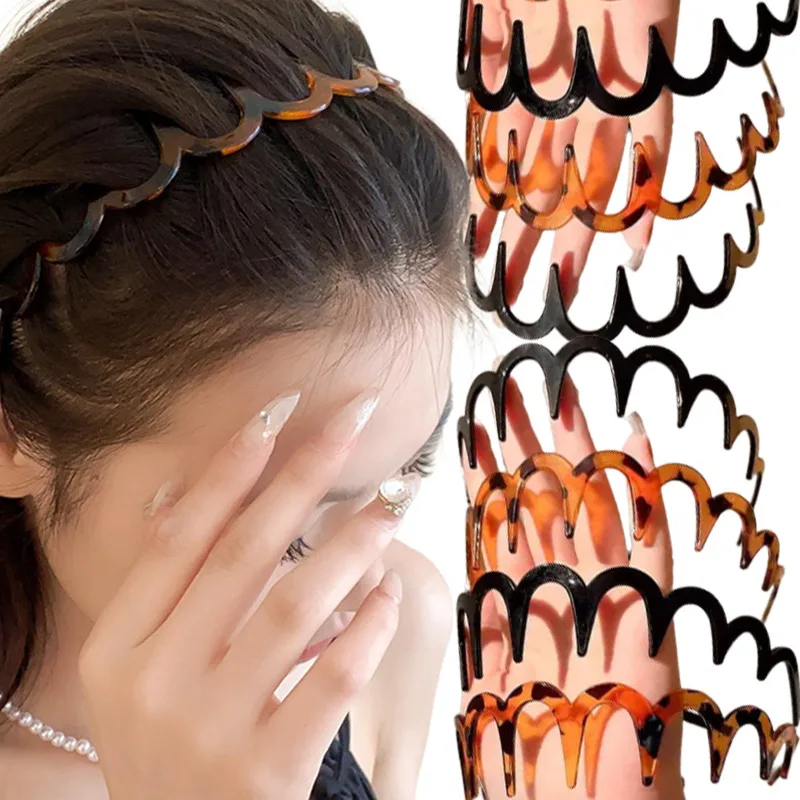 2pcs Wave Headband Hairbands Brown Resin Wave Toothed Headband Thin Non-slip Women Makeup Hair Comb Zigzag Band Notched Headband
2pcs Wave Headband Hairbands Brown Resin Wave Toothed Headband Thin Non-slip Women Makeup Hair Comb Zigzag Band Notched Headband