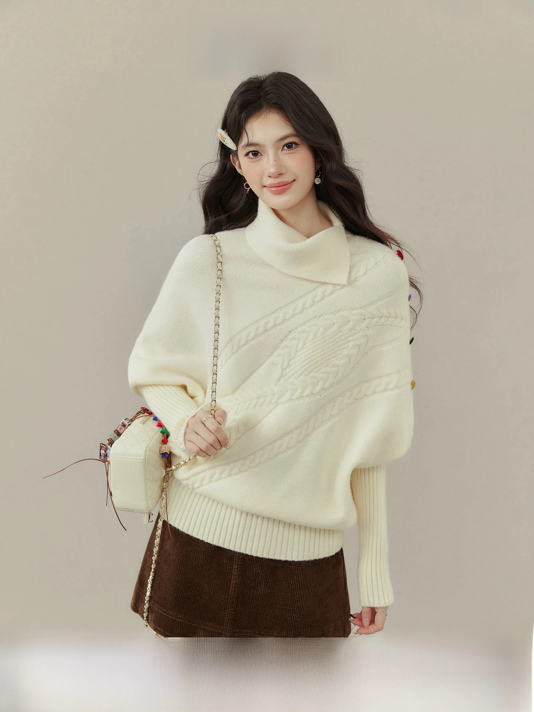 Ouyang Xi Winter High Collar Sweater Women's Batwing Sve Cowl Ne Knitwear Casual Sle Inner Wear Top Fem Teens
Ouyang Xi Winter High Collar Sweater Women's Batwing Sve Cowl Ne Knitwear Casual Sle Inner Wear Top Fem Teens